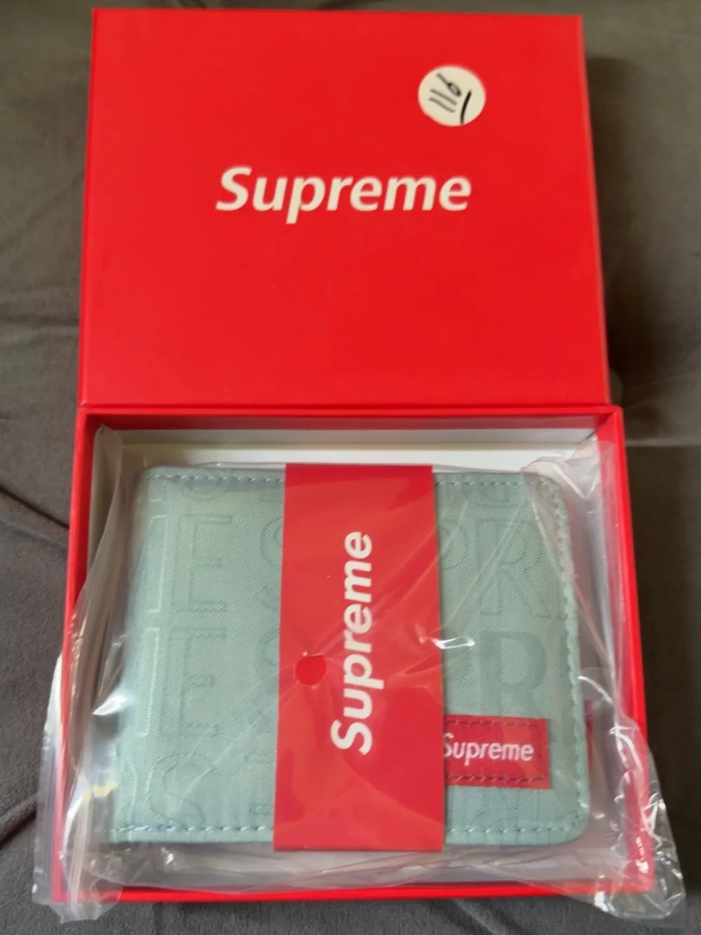 Supreme light blue bi-fold wallet
